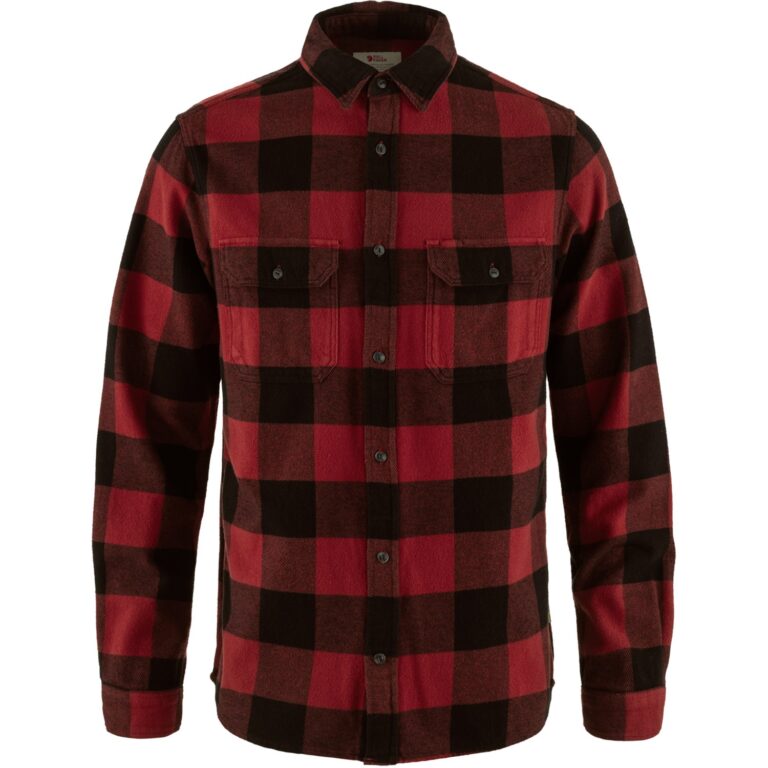 Fjällräven Ãvik Heavy Flannel Shirt Herre S Sort/Rød Skjorter